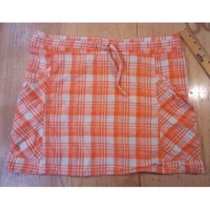 Horny Toad orange plaid skirt with pockets